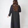 2-10063 عبايةشيهانه  كريب سوداء بتطريز بسيط