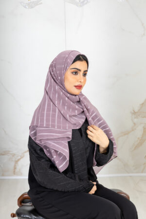 0B8A7818 5-10009 طرحة شيهانه إلينا بلون نود مقلم