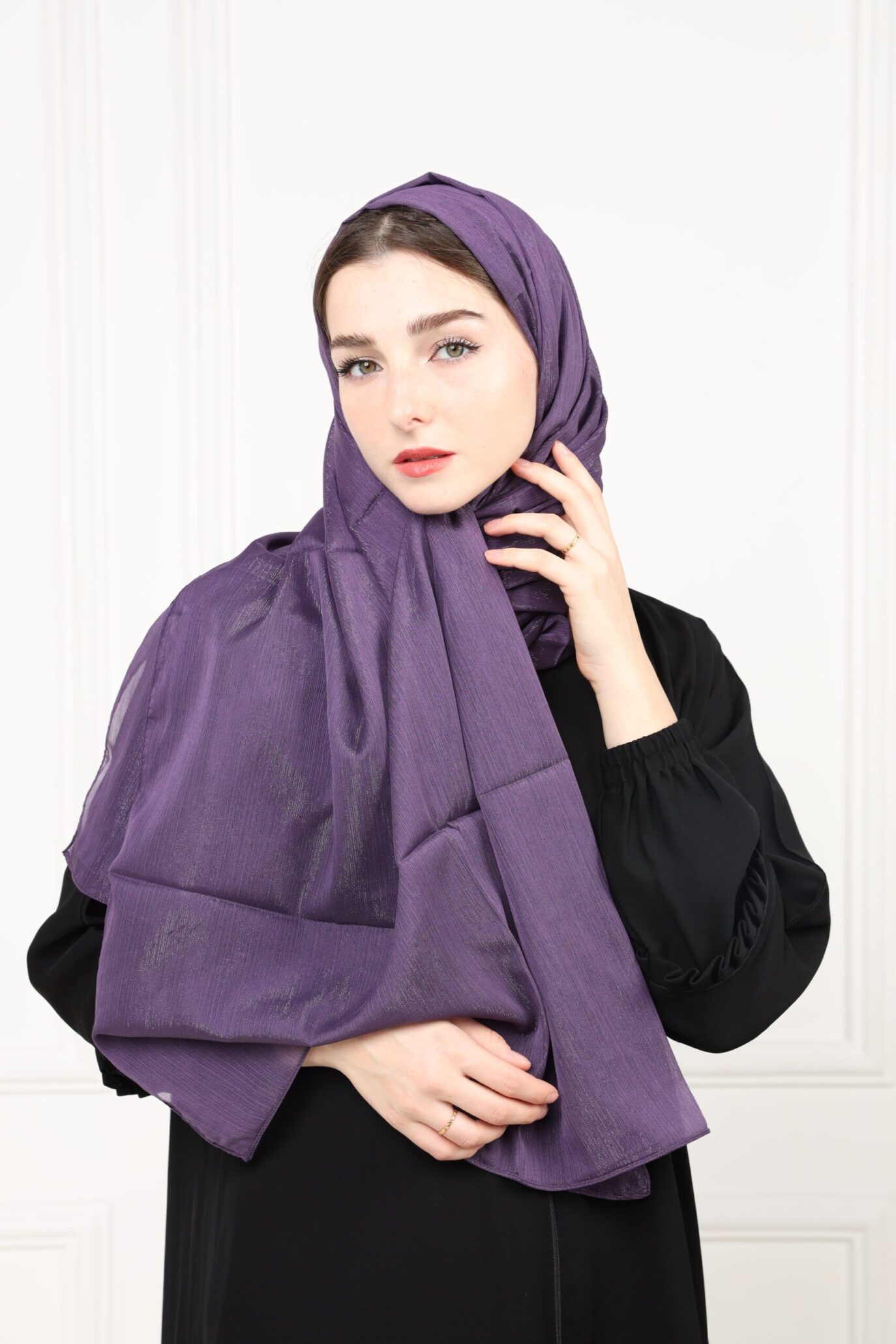 8-10010 طرحة شيهانه موف شيفون بلمعة