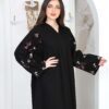 3-10056 عبايةشيهانه بتطريز ملون من الاكمام