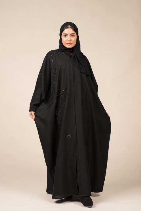 2-10058عباية شيهانه شك و تطريز اسود