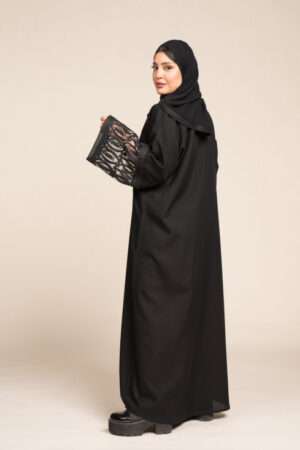 2-10038 عباية شيهانه كتان بداتيل أسود