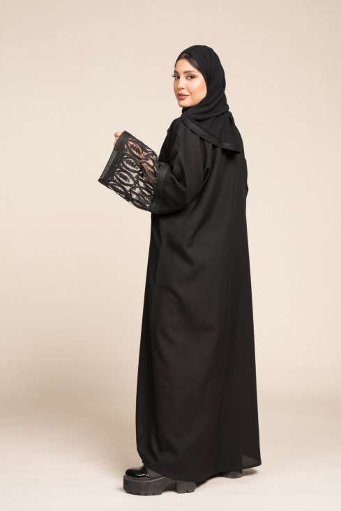 2-10038 عباية شيهانه كتان بداتيل أسود