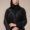 4-10027 عباية شيهانه جاكيت كريب بتحديد ابيض