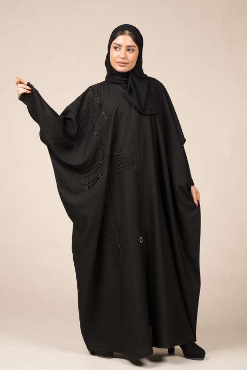 2-10058عباية شيهانه شك و تطريز اسود