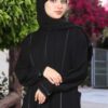 1-1308 عباية شيهانه بتصميم كسرات في النصف