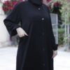 1-1353 عبايه شيهانه ساده مع كسرات في الكم
