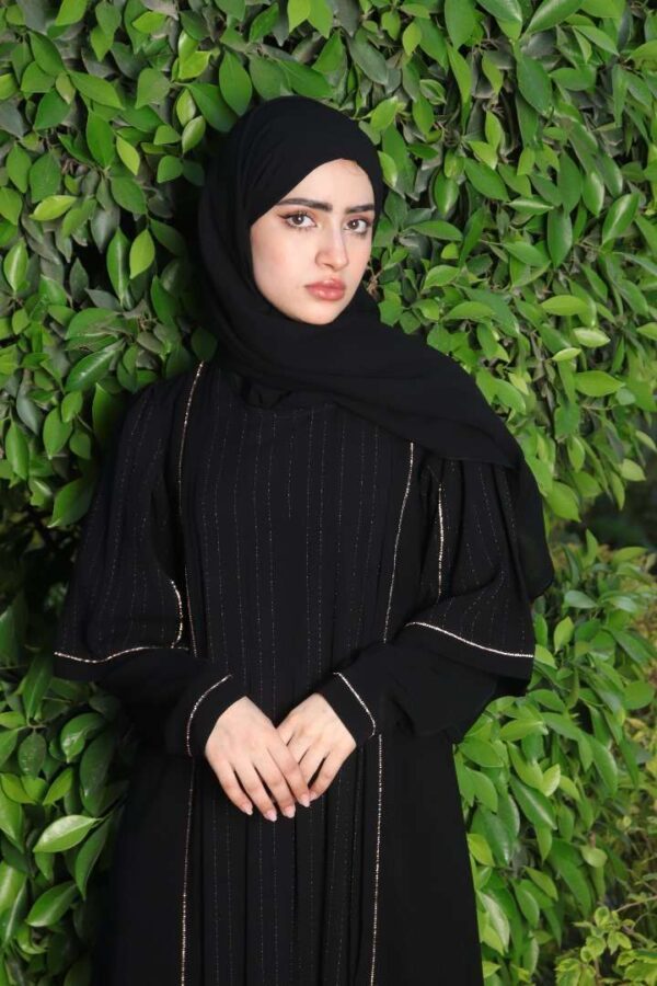 3-1230 عباية مبطن كسرات مع كريستال