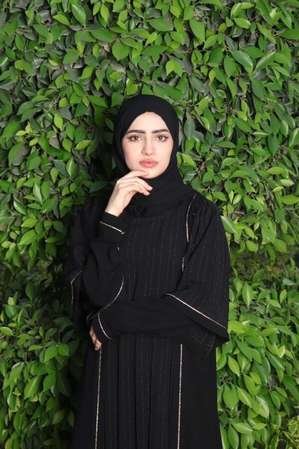 3-1230 عباية مبطن كسرات مع كريستال