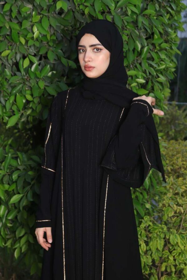 3-1230 عباية مبطن كسرات مع كريستال