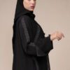 4-10027 عباية شيهانه جاكيت كريب بتحديد ابيض