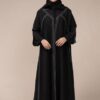 4-10027 عباية شيهانه جاكيت كريب بتحديد ابيض