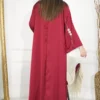 9-10192 جلابيه عنابي بفصوص محدد من امام و اكتاف