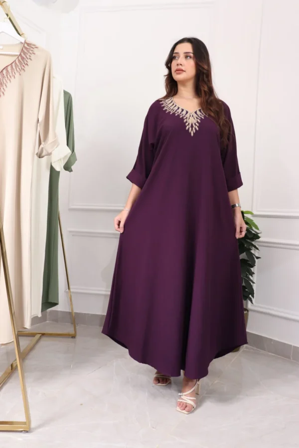 9-10193 جلابيه خليجى بتطريز شك و فصوص