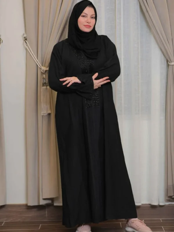 080A7801-683x1024 4-10304 عباية شيهانه لف بحريني تطريز امام كم مطاط