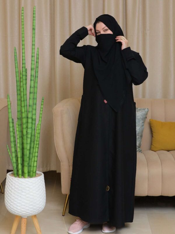 080A8049~1 1-10306 عباية شيهانه ساده مع جيوب انيقه