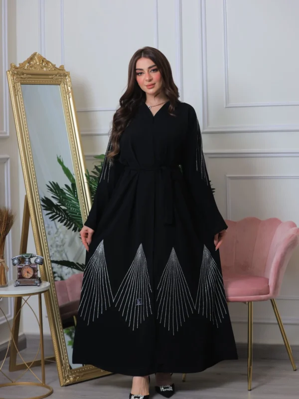 3-10286 عبايه شيهانه فصوص كم وتحت فضي tiktok