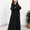 5-10271 عبايه بناتي بتطريز كحلى كامل