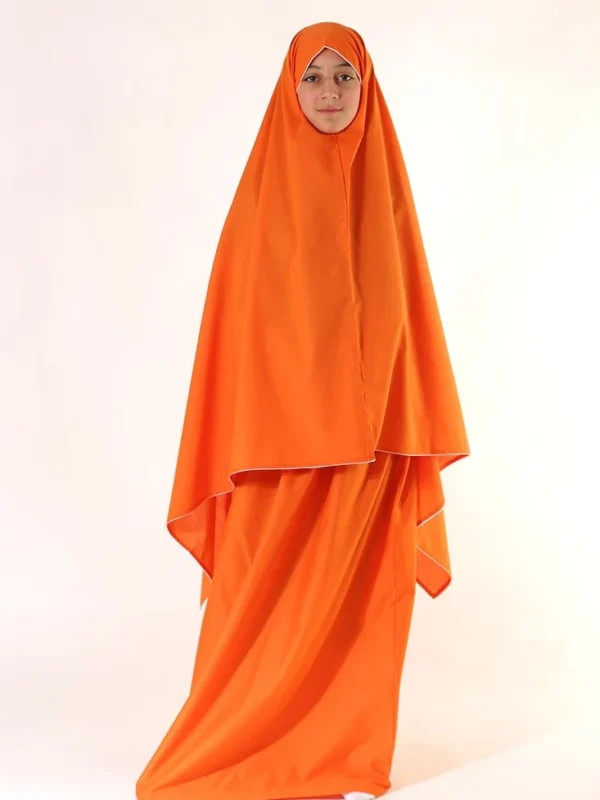 10-10329 شرشف صلاة سادة مع كلف بناتي - برتقالي L