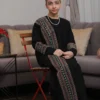 5-10364 عباية قماش ملكي كلفة ملون لف