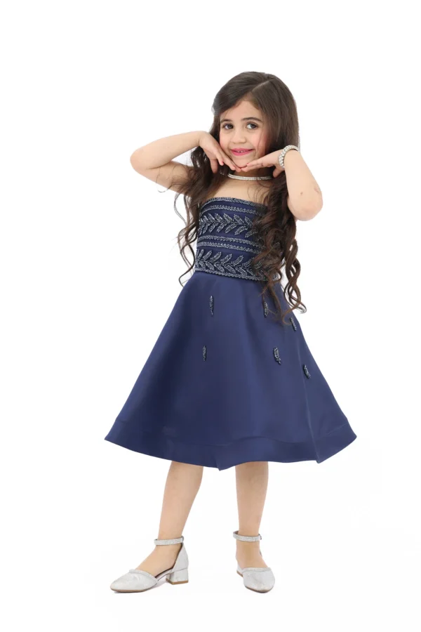 11-10426 فستان بناتي كحلي تب انيق